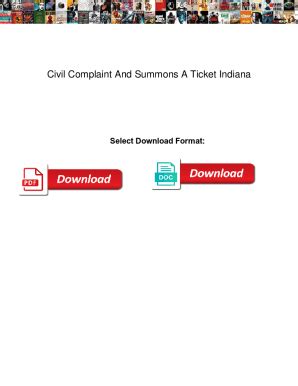 civil complaint and summons ticket indiana